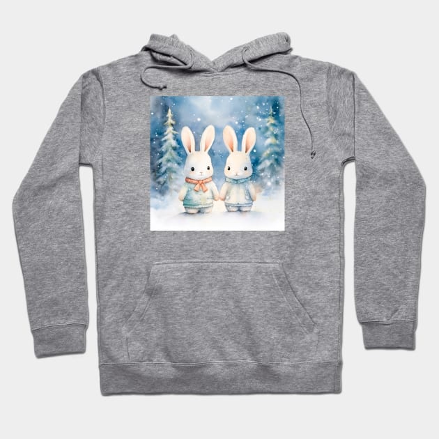 2 Christmas bunnies Hoodie by NATLEX